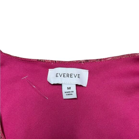 EVEREVE Elena Short Sleeve Floral V Neck MIdi Dress Pink Size Medium - Picture 14 of 14